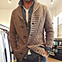 Men’s Knit Lapel Cardigan Jacket in Vintage Style | Smart Casual Sweater Coat