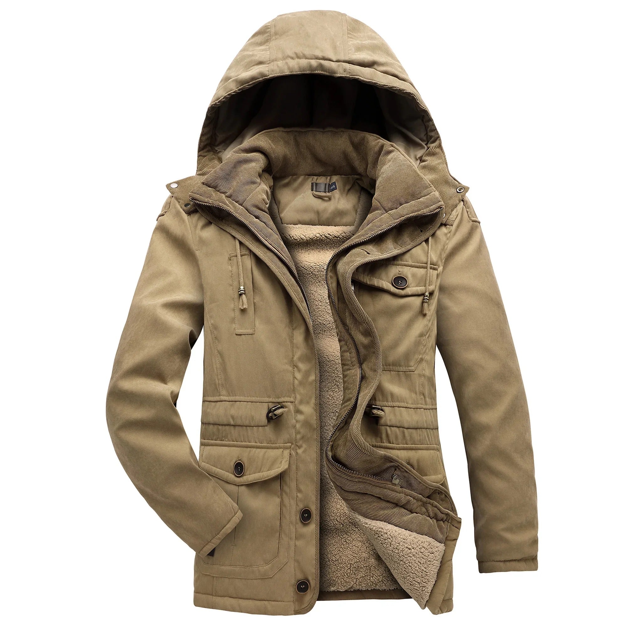 Men’s Winter Jacket with Fleece Lining and Hood | Warm Waterproof Coat