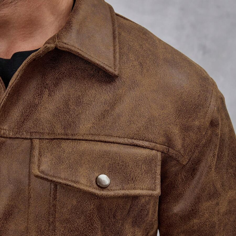 Men’s Leather Jacket in Classic Zip-Up Fit | Stylish Casual and Winter Coat