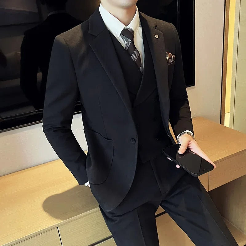 Men’s Old Money 3 Piece Wedding Suit | Classic Tuxedo Style for Formal Elegance