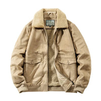 Men’s Fleece-Lined Bomber Jacket in Vintage Winter Style | Warm Casual Coat