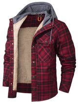 Men’s Hooded Flannel Jacket with Faux Fur Lining | Warm Winter Outdoor Coat