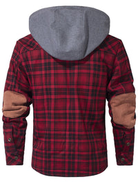 Men’s Hooded Flannel Jacket with Faux Fur Lining | Warm Winter Outdoor Coat
