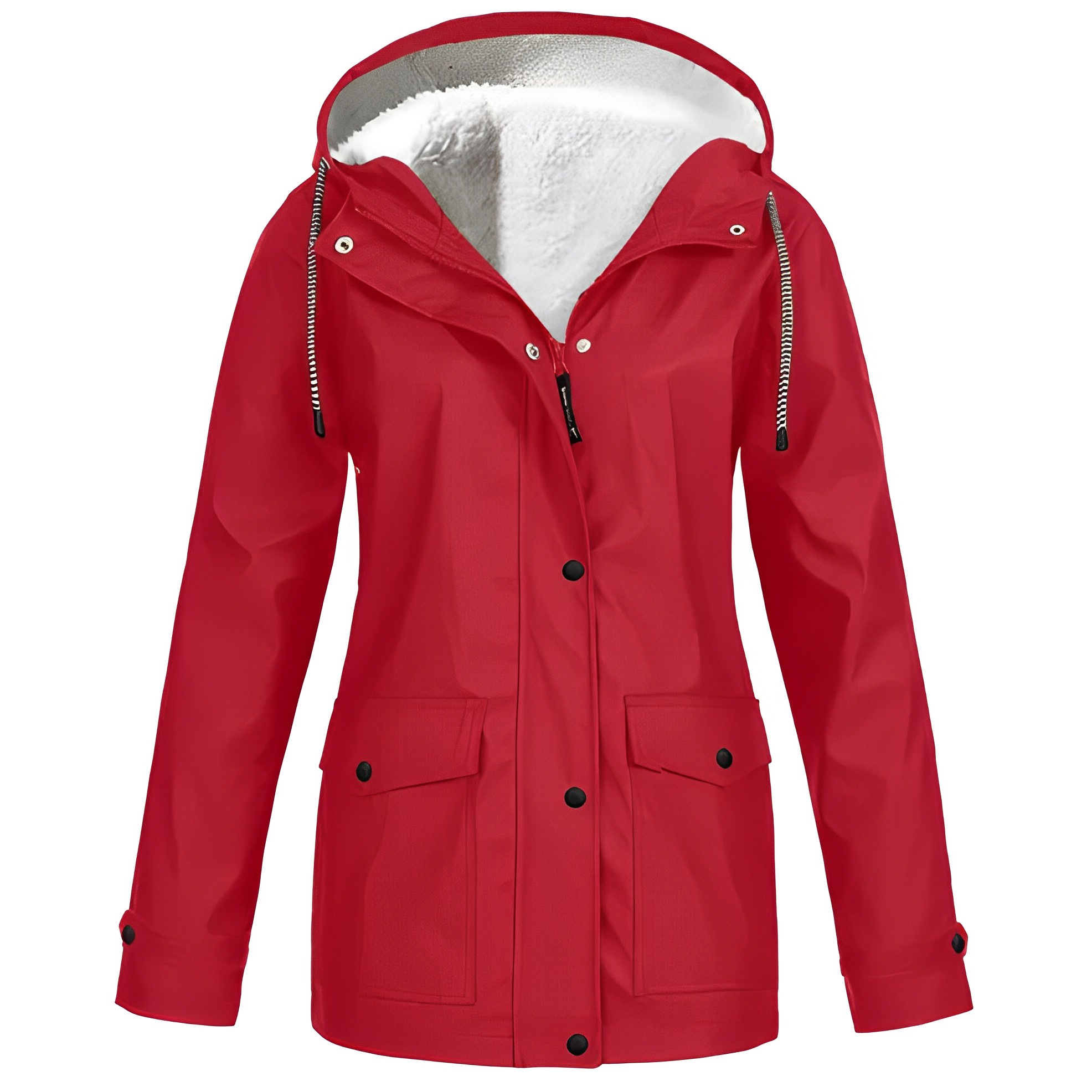 Women’s Waterproof Jacket | Fleece Lined | Hooded Design | Warm Rainproof Outerwear