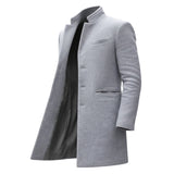 Men’s Slim Fit Overcoat | Long Winter Coat with Stand Collar