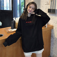 Women’s Black Hoodie with Wing Detail | Casual Oversized Ladies Sweatshirt