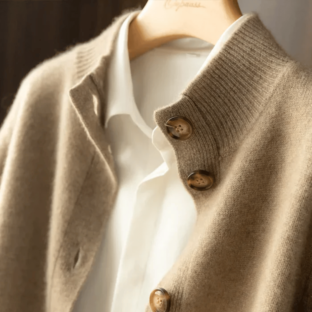 Button-Up Cardigan | Half-High Neck | Soft Warm Layer | Autumn Knitwear