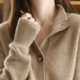 Button-Up Cardigan | Half-High Neck | Soft Warm Layer | Autumn Knitwear