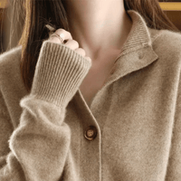 Button-Up Cardigan | Half-High Neck | Soft Warm Layer | Autumn Knitwear