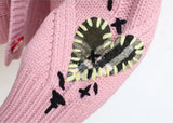 Women’s Patchwork Knit Cardigan with V-Neck | Casual Oversized Sweater