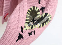Women’s Patchwork Knit Cardigan with V-Neck | Casual Oversized Sweater