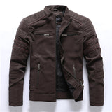 Men’s Casual Biker Jacket with Zipper Pockets | Stylish Autumn Winter Coat