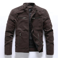 Men’s Casual Biker Jacket with Zipper Pockets | Stylish Autumn Winter Coat