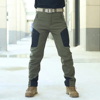 Men’s Tactical Outdoor Cargo Pants with Softshell Fabric | Winter Hiking Trousers