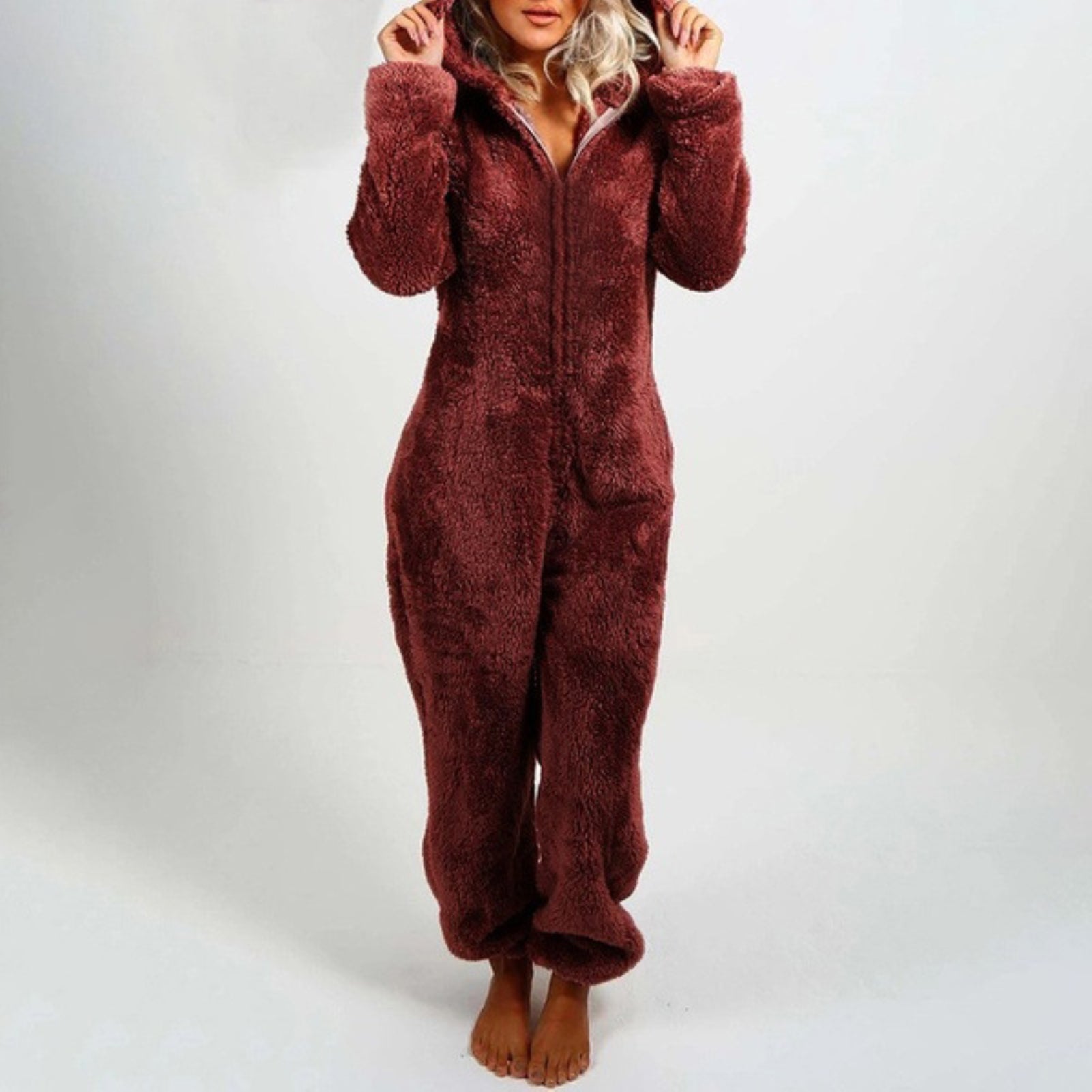Cozy Lounge Jumpsuit | Zip-Up Onesie | Relaxed Loungewear for Women