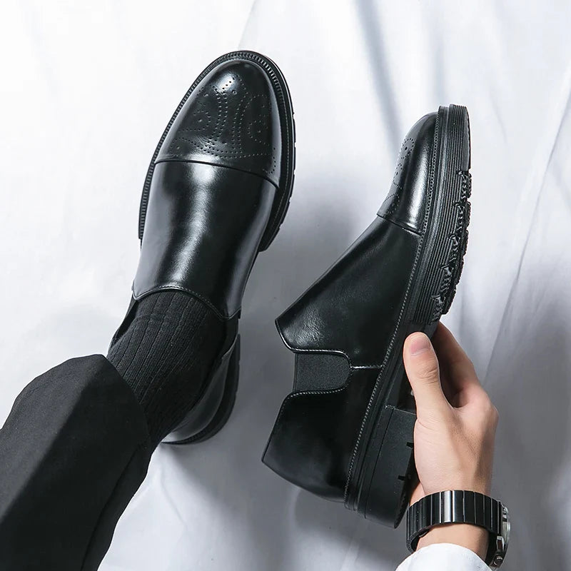 Men’s Leather Slip On Shoes Smart Casual Loafers | Classic Dress Shoes Men