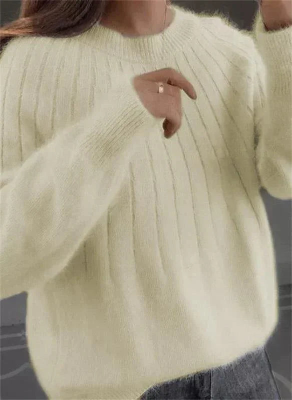 Women’s Fluffy Knit Jumper in Relaxed Fit Style | Warm Ladies Sweater