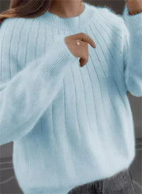 Women’s Fluffy Knit Jumper in Relaxed Fit Style | Warm Ladies Sweater