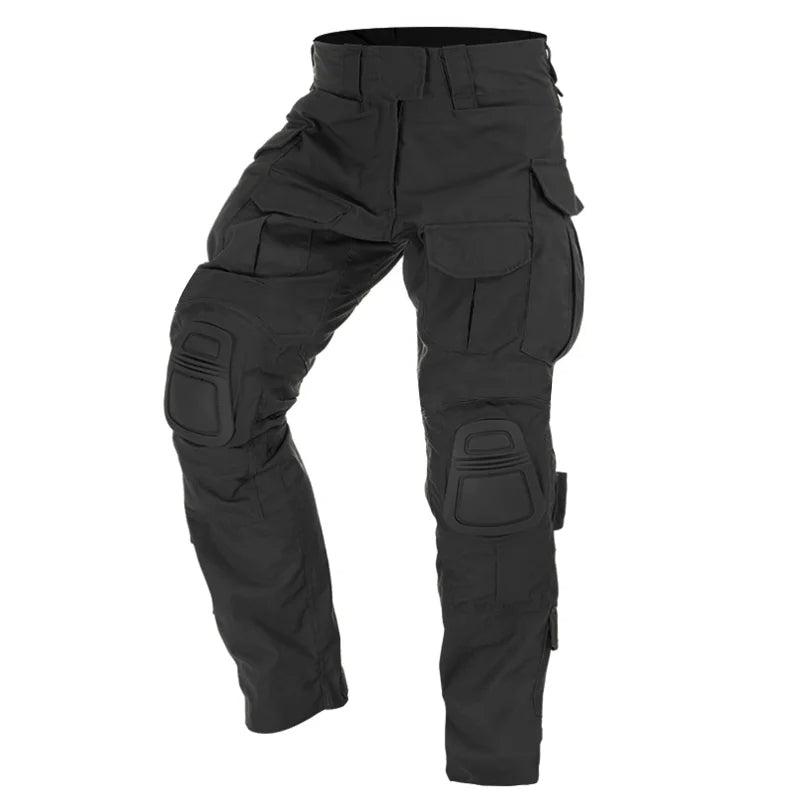 Men’s Cargo Pants with Knee Pads in Camouflage Style | Tactical Work Trousers