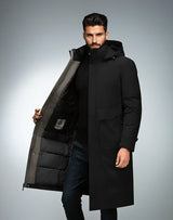 Men’s Long Winter Parka with Hood | Warm Padded Coat