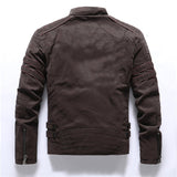 Men’s Casual Biker Jacket with Zipper Pockets | Stylish Autumn Winter Coat