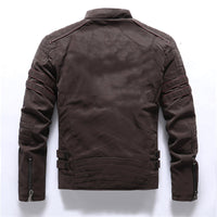 Men’s Casual Biker Jacket with Zipper Pockets | Stylish Autumn Winter Coat