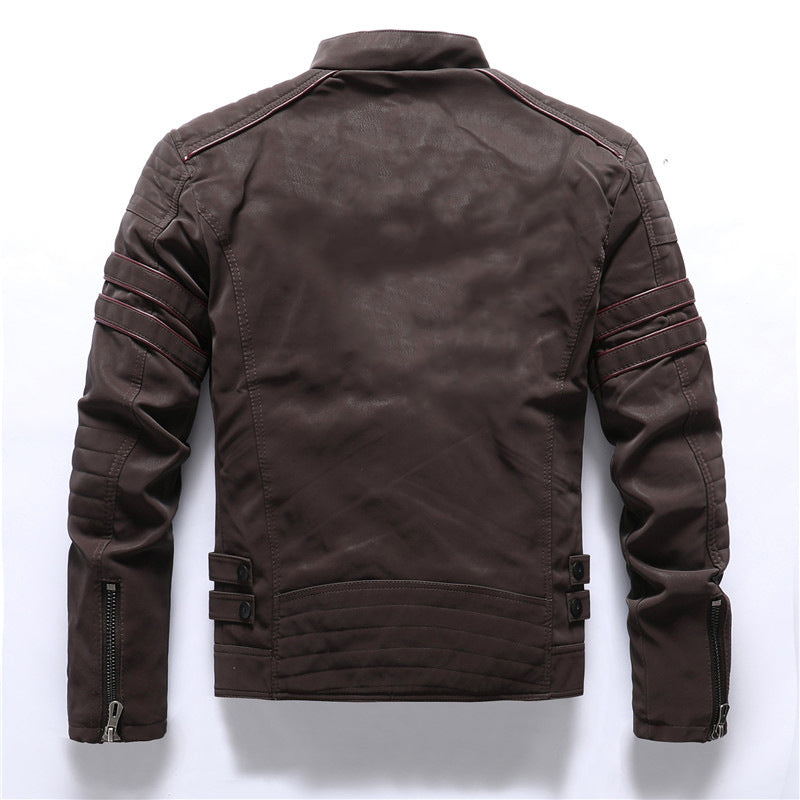 Men’s Casual Biker Jacket with Zipper Pockets | Stylish Autumn Winter Coat