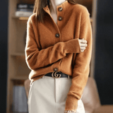 Button-Up Cardigan | Half-High Neck | Soft Warm Layer | Autumn Knitwear