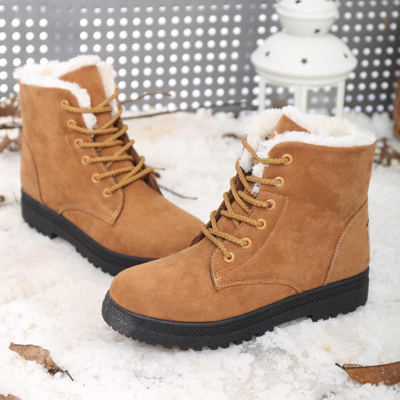 Women’s Winter Boots with Fleece Lining | Warm Lace Up Ankle Shoes