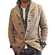 Men’s Knit Lapel Cardigan Jacket in Vintage Style | Smart Casual Sweater Coat