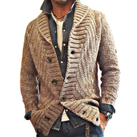 Men’s Knit Lapel Cardigan Jacket in Vintage Style | Smart Casual Sweater Coat