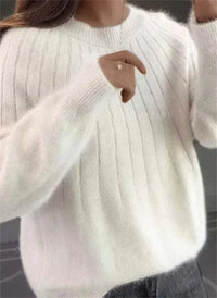 Women’s Fluffy Knit Jumper in Relaxed Fit Style | Warm Ladies Sweater