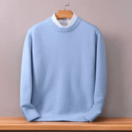 Men’s Wool Knit Sweater with Classic Crew Neck | Warm Winter Jumper