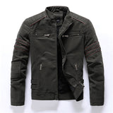 Men’s Casual Biker Jacket with Zipper Pockets | Stylish Autumn Winter Coat