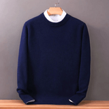 Men’s Wool Knit Sweater with Classic Crew Neck | Warm Winter Jumper