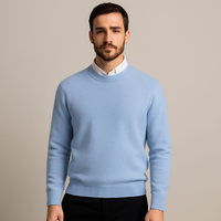 Men’s Wool Knit Sweater with Classic Crew Neck | Warm Winter Jumper