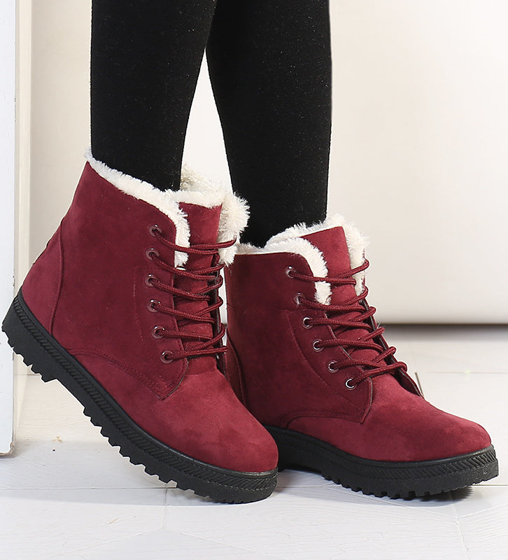 Women’s Winter Boots with Fleece Lining | Warm Lace Up Ankle Shoes
