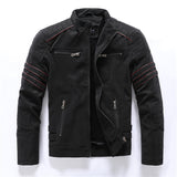 Men’s Casual Biker Jacket with Zipper Pockets | Stylish Autumn Winter Coat