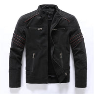 Men’s Casual Biker Jacket with Zipper Pockets | Stylish Autumn Winter Coat