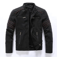 Men’s Casual Biker Jacket with Zipper Pockets | Stylish Autumn Winter Coat