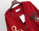 Women’s Patchwork Knit Cardigan with V-Neck | Casual Oversized Sweater