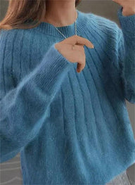Women’s Fluffy Knit Jumper in Relaxed Fit Style | Warm Ladies Sweater