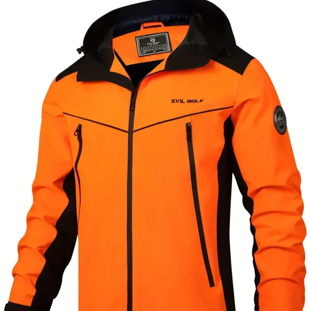 Men’s Waterproof Outdoor Jacket with Reflective Design | Lightweight Windbreaker