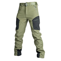 Men’s Tactical Outdoor Cargo Pants with Softshell Fabric | Winter Hiking Trousers