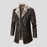Men’s Leather Winter Jacket with Shearling Lining | Warm Casual Coat