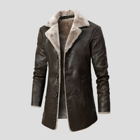 Men’s Leather Winter Jacket with Shearling Lining | Warm Casual Coat