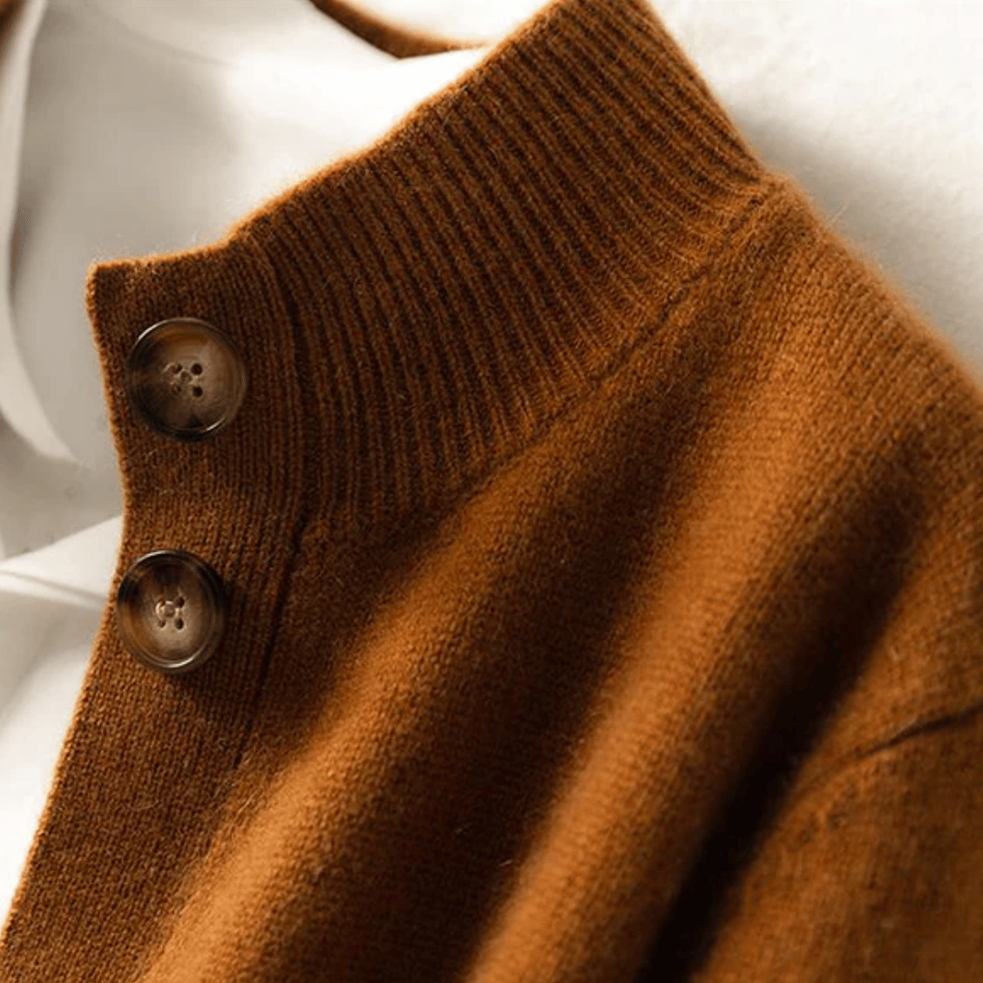Button-Up Cardigan | Half-High Neck | Soft Warm Layer | Autumn Knitwear