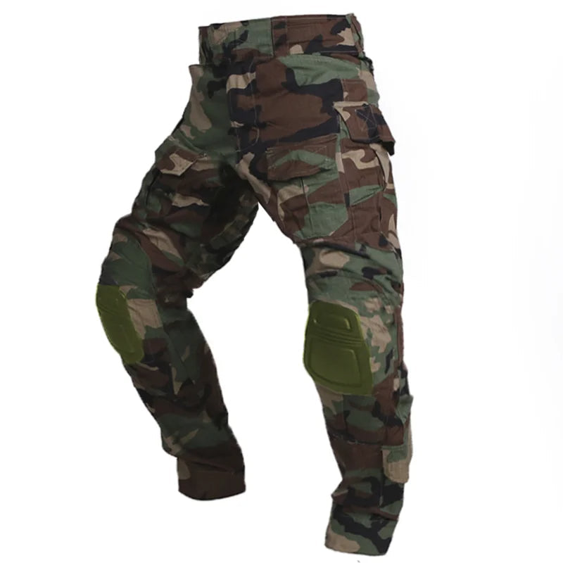 Men’s Cargo Pants with Knee Pads in Camouflage Style | Tactical Work Trousers