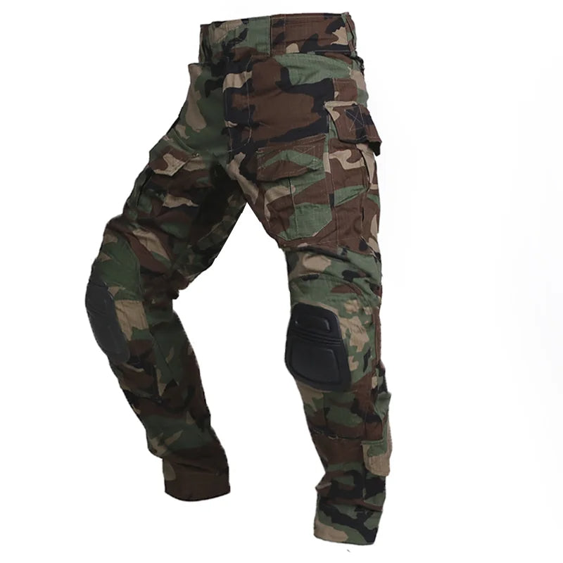 Men’s Cargo Pants with Knee Pads in Camouflage Style | Tactical Work Trousers