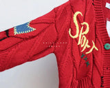 Women’s Patchwork Knit Cardigan with V-Neck | Casual Oversized Sweater